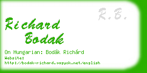richard bodak business card
